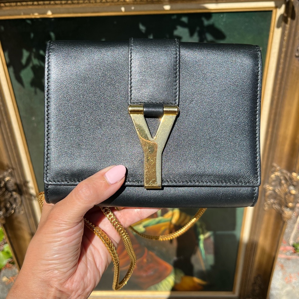 Yves Saint Laurent Black Bag. Gold Hardware. Crossbody Small. Vintage - Picture 4 of 4